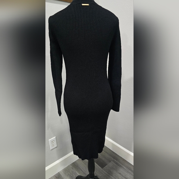 MICHAEL Michael Kors Black Ribbed Lace-Up Sweater Dress – Size M - Picture 5 of 7